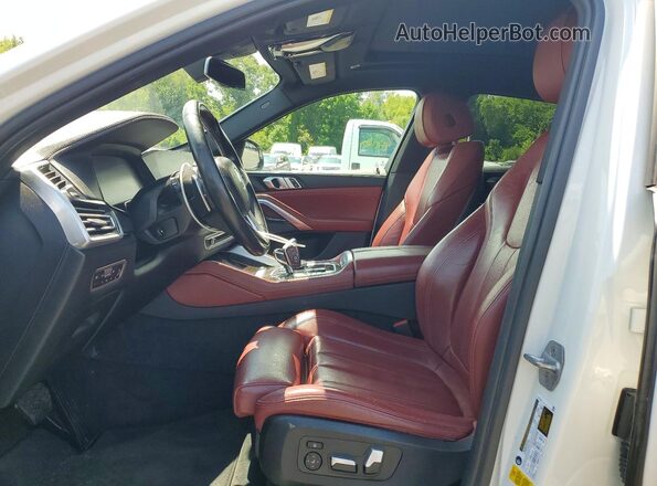5UXCY4C00L9D49475 2020 BMW X6 White წინა სალონის ხედი