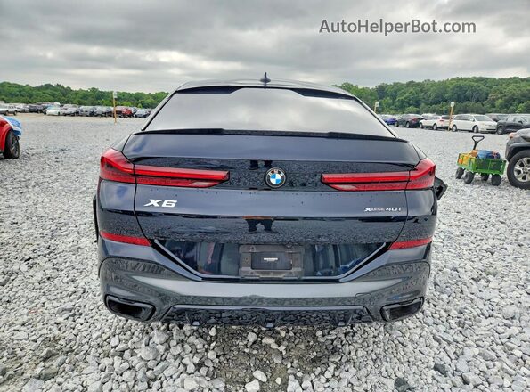 5UXCY6C00N9L56406 2022 BMW X6 Blue Widok z tyłu