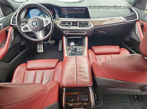 5UXCY6C00N9L56406 2022 BMW X6 Blue Widok deski rozdzielczej