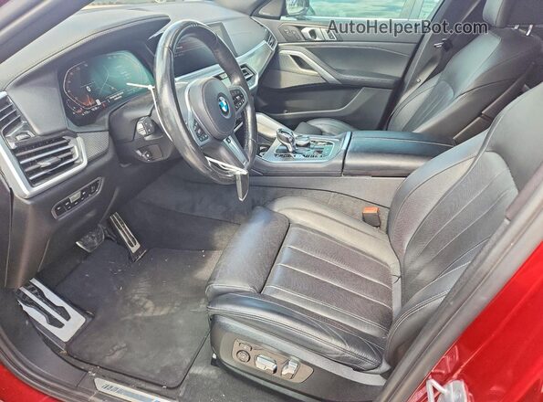 5UXCY6C01M9G25210 2021 BMW X6 Бордовый Вид салона спереди