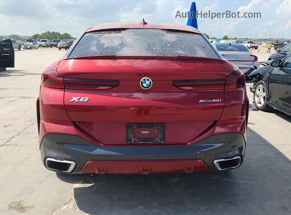 5UXCY6C01M9G25210 2021 BMW X6 Бордовый Вид сзади