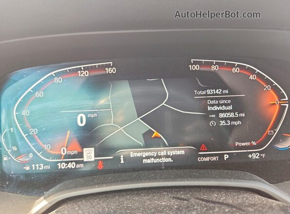 5UXCY6C01M9G25210 2021 BMW X6 Бордовый Вид щитка приборов