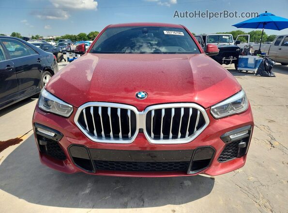 5UXCY6C01M9G25210 2021 BMW X6 Бордовый Вид спереди
