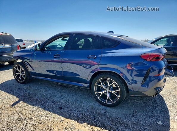 5UXCY6C01N9M19626 2022 BMW X6 Blue Rear left