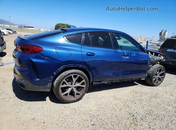 5UXCY6C01N9M19626 2022 BMW X6 Blue Rear right