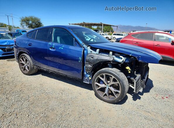 5UXCY6C01N9M19626 2022 BMW X6 Blue Front right