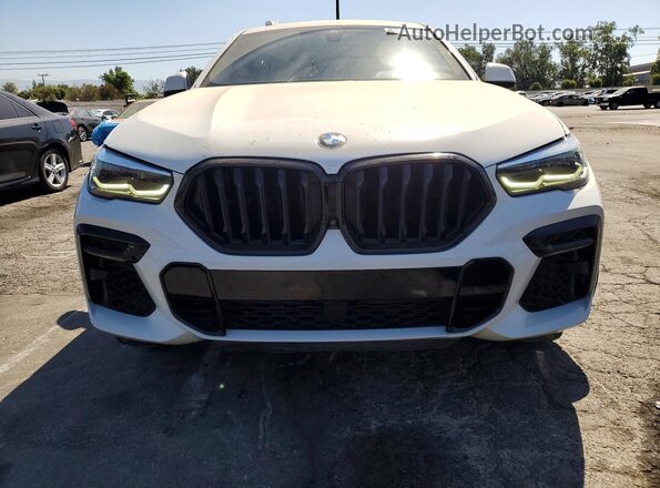 5UXCY6C07N9K62314 2022 BMW X6 White Вид спереду