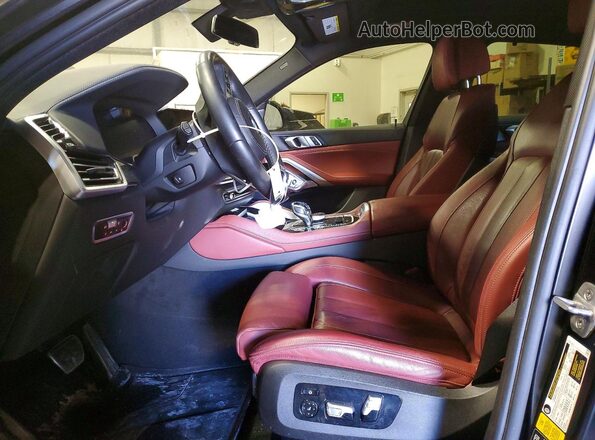 5UXCY6C07N9M14379 2022 BMW X6 Black Widok wnętrza z przodu