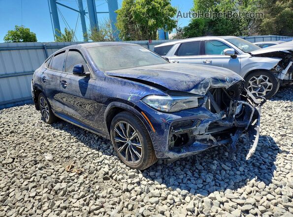 5UXCY6C08N9K30133 2022 BMW X6 Blue Front right