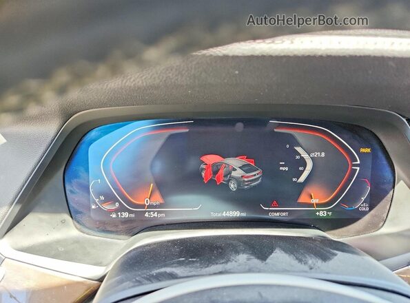 5UXCY6C08N9K30133 2022 BMW X6 Blue Instrument cluster view