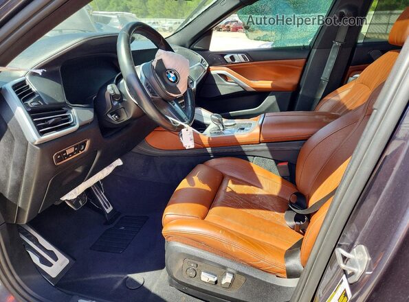 5UXCY6C0XL9D54551 2020 BMW X6 Charcoal Widok wnętrza z przodu