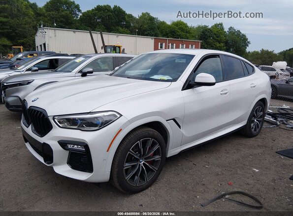5UXCY8C02M9F92021 2021 BMW X6 White წინა მარცხენა ხედი სამი მეოთხედიდან