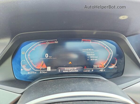5UXJU2C52KLN65250 2019 BMW X5 Gray Вид щитка приладів