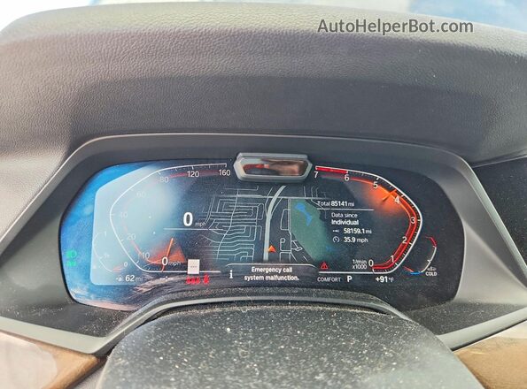 5UXJU2C57KLN67608 2019 BMW X5 Black Vista del cuadro de instrumentos