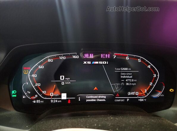 5UXJU4C01P9R91533 2023 BMW X5 Black ხელსაწყოთა პანელის ხედი