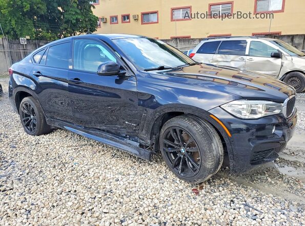 5UXKU0C37H0G57488 2017 BMW X6 Blue Передня права чверть