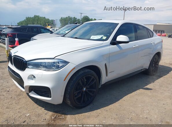 5UXKU2C59H0N84649 2017 BMW X6 White Առջևի ձախ երեք քառորդ տեսարան