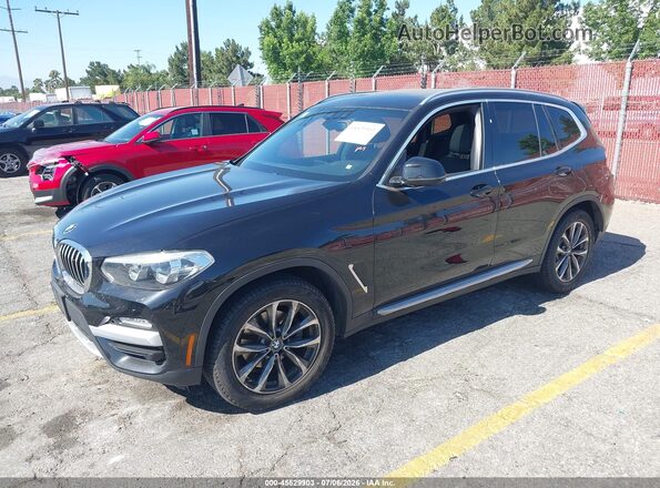 5UXTR7C52KLF24109 2019 BMW X3 Black წინა მარცხენა ხედი სამი მეოთხედიდან