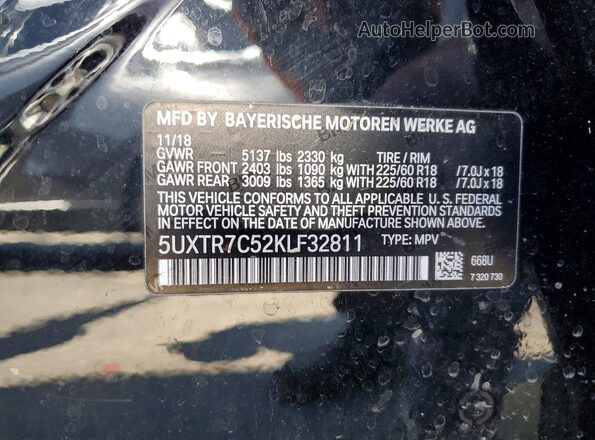 5UXTR7C52KLF32811 2019 BMW X3 Black Widok komory silnika