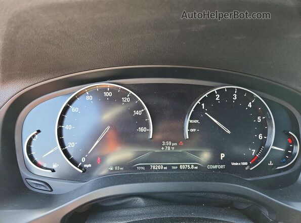 5UXTR7C55KLF27800 2019 BMW X3 Black Instrument cluster view