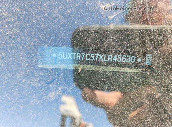 5UXTR7C57KLR45630 2019 BMW X3 White Vista de la etiqueta del VIN