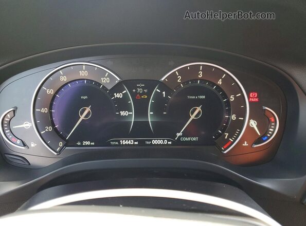 5UXTR7C57KLR52545 2019 BMW X3 Black Instrument cluster view
