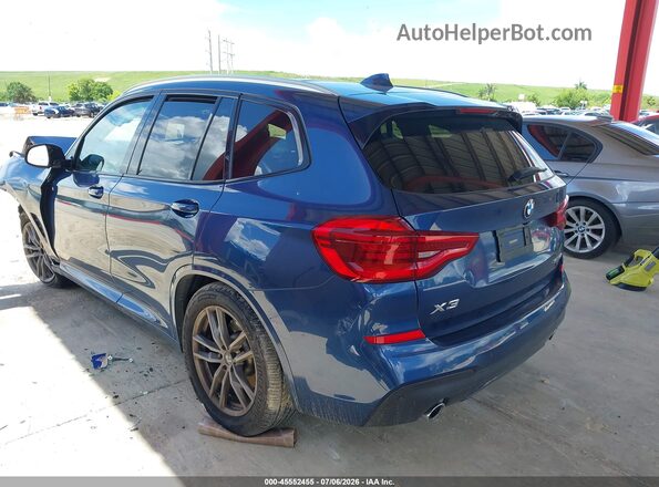 5UXTR7C58KLF30531 2019 BMW X3 Blue Հետևի ձախ