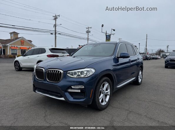 5UXTR7C5XKLF30580 2019 BMW X3 Blue წინა მარცხენა ხედი სამი მეოთხედიდან