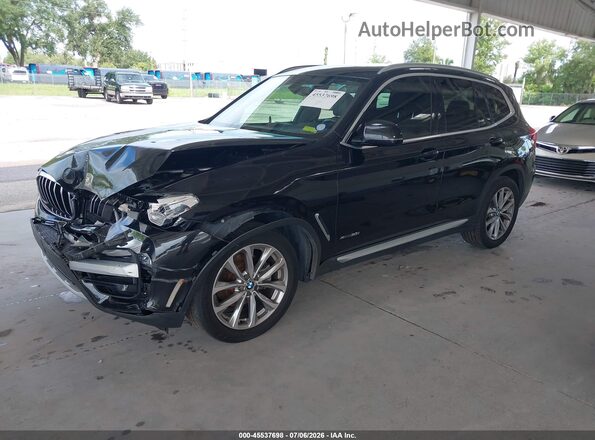 5UXTR9C50JLD66153 2018 BMW X3 Black Vista tres cuartos delantera izquierda