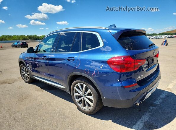 5UXTR9C50KLD94147 2019 BMW X3 Blue Trasero izquierdo