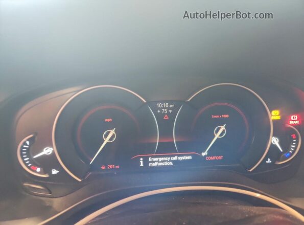 5UXTR9C50KLP77535 2019 BMW X3 White Instrument cluster view