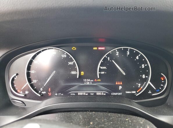 5UXTR9C51KLP84719 2019 BMW X3 Silver Սարքավորումների վահանակի տեսք