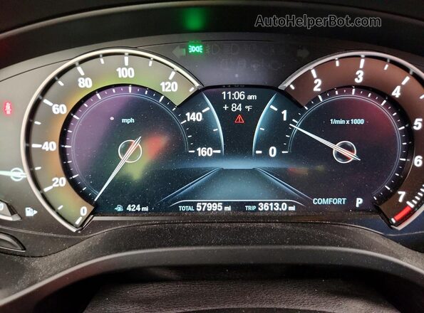 5UXTR9C52KLD90732 2019 BMW X3 Black Instrument cluster view