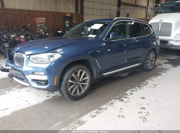 5UXTR9C53KLP94720 2019 BMW X3 Синий Передняя левая четверть
