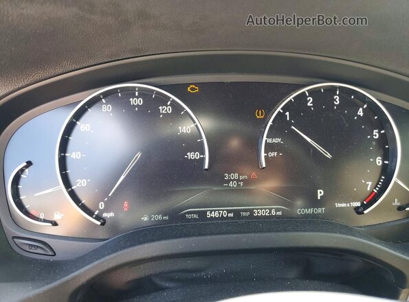 5UXTR9C54KLD98072 2019 BMW X3 White Vista del cuadro de instrumentos