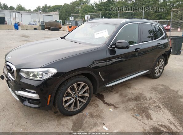 5UXTR9C54KLP84665 2019 BMW X3 Black Առջևի ձախ երեք քառորդ տեսարան