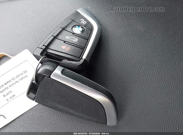 5UXTR9C54KLP89056 2019 BMW X3 Black Vista del salpicadero