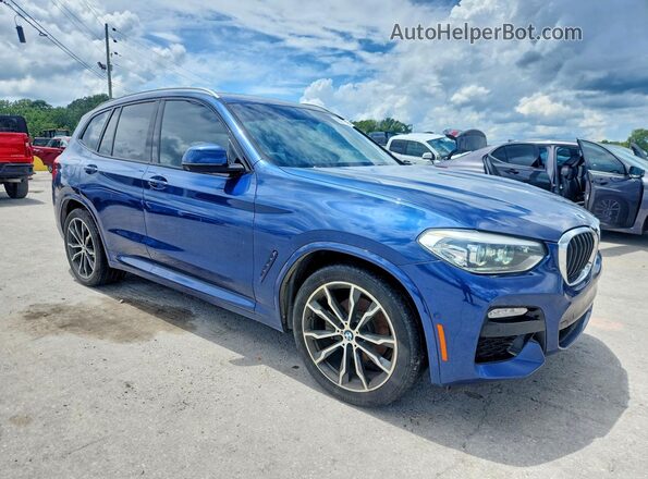 5UXTR9C55KLP92032 2019 BMW X3 Blue Delantero derecho