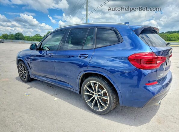 5UXTR9C55KLP92032 2019 BMW X3 Blue Trasero izquierdo