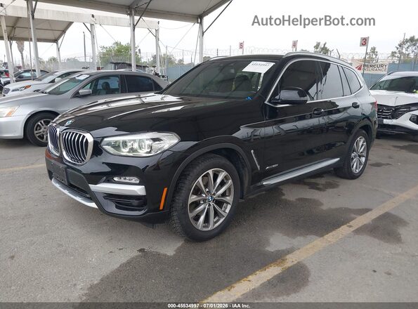 5UXTR9C58JLD61606 2018 BMW X3 Black Առջևի ձախ երեք քառորդ տեսարան