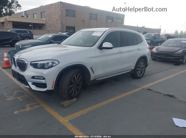 5UXTR9C58KLP83079 2019 BMW X3 White Առջևի ձախ երեք քառորդ տեսարան