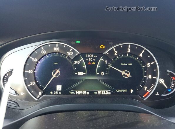5UXTR9C5XJLC69364 2018 BMW X3 Blue Instrument cluster view