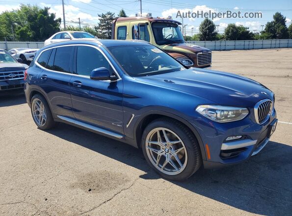 5UXTR9C5XJLC69364 2018 BMW X3 Blue Front right