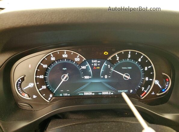 5UXTR9C5XKLE12556 2019 BMW X3 White Widok zestawu wskaźników
