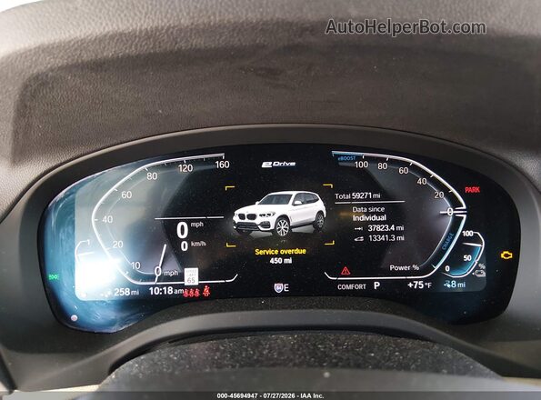 5UXTS1C00M9G26370 2021 BMW X3 White Widok tylnych siedzeń