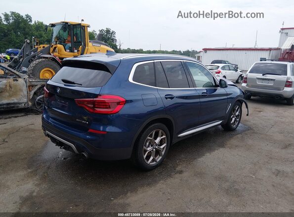 5UXTS1C08M9E85242 2021 BMW X3 Blue Հետևի աջ
