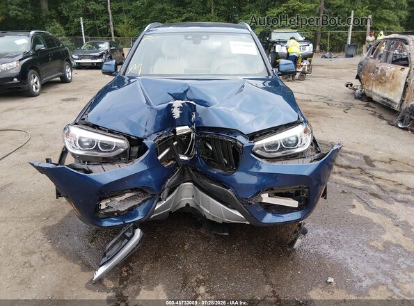 5UXTS1C08M9E85242 2021 BMW X3 Blue Դիմացի տեսք
