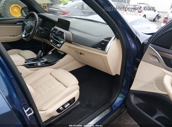 5UXTS1C08M9E85242 2021 BMW X3 Blue Սալոնի դիմացի տեսք