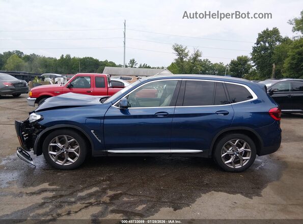5UXTS1C08M9E85242 2021 BMW X3 Blue Սալոնի 360 աստիճան տեսք
