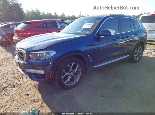 5UXTS1C0XM9F52598 2021 BMW X3 Blue Front left